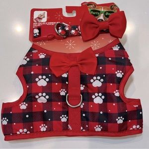 Dog Collar and Harness Set Christmas